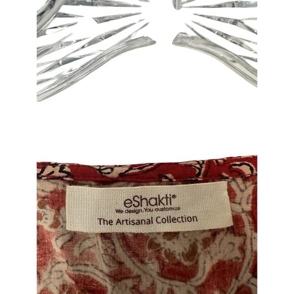 eShakti The Artisanal Collection Boho Bohemian Ruffle Collar Long Sleeve Blouse - Picture 2 of 15